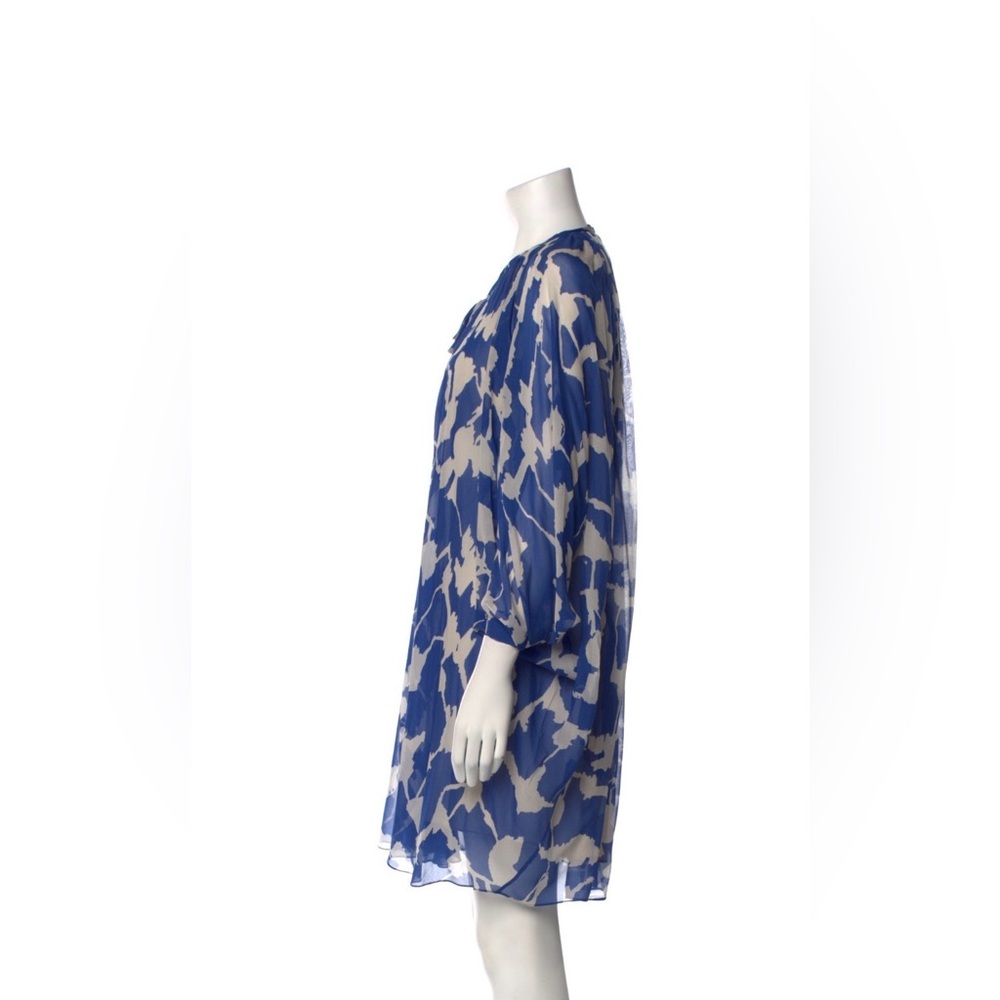 ❗️SOLD❗️Diane Von Furstenberg Fleurette Silk Blue & White Dress Size 2/XS EUC - Picture 3 of 15